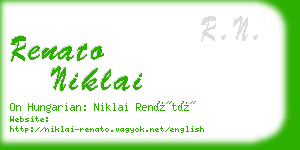 renato niklai business card